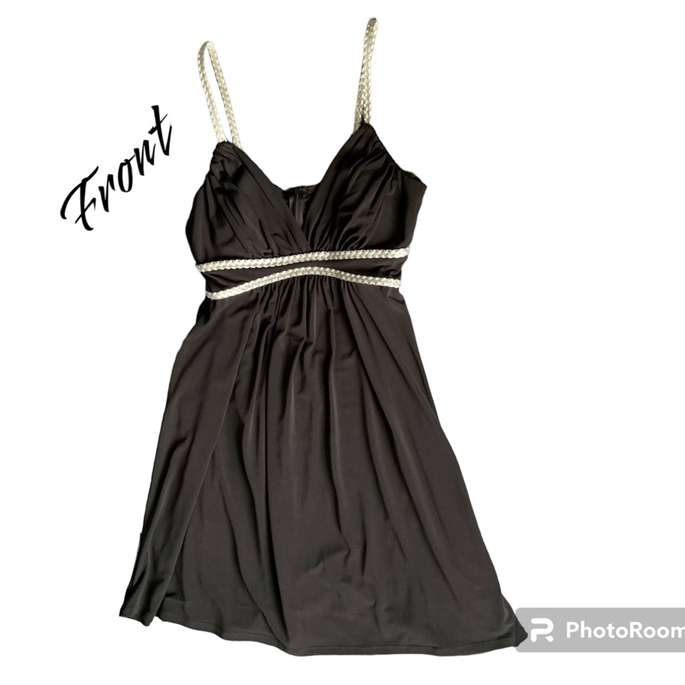 Love Tease black dress size 9 with braided silver straps
